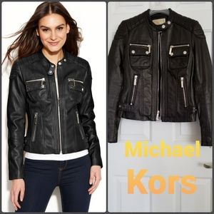 NEW MK Real Leather Moto Jacket
